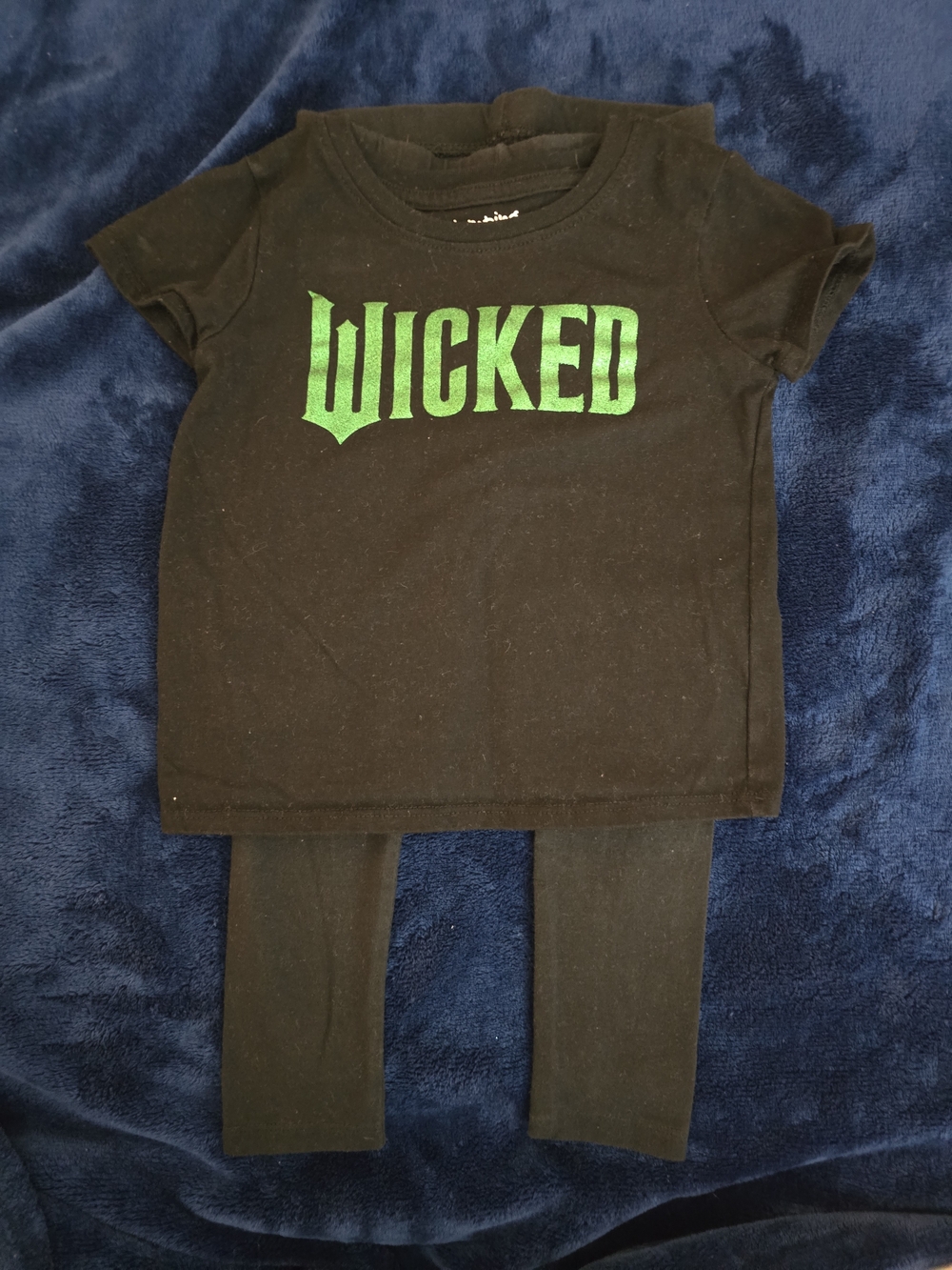 jumping beans Kids Black Tee & Leggings Set with Green "WICKED" Print
